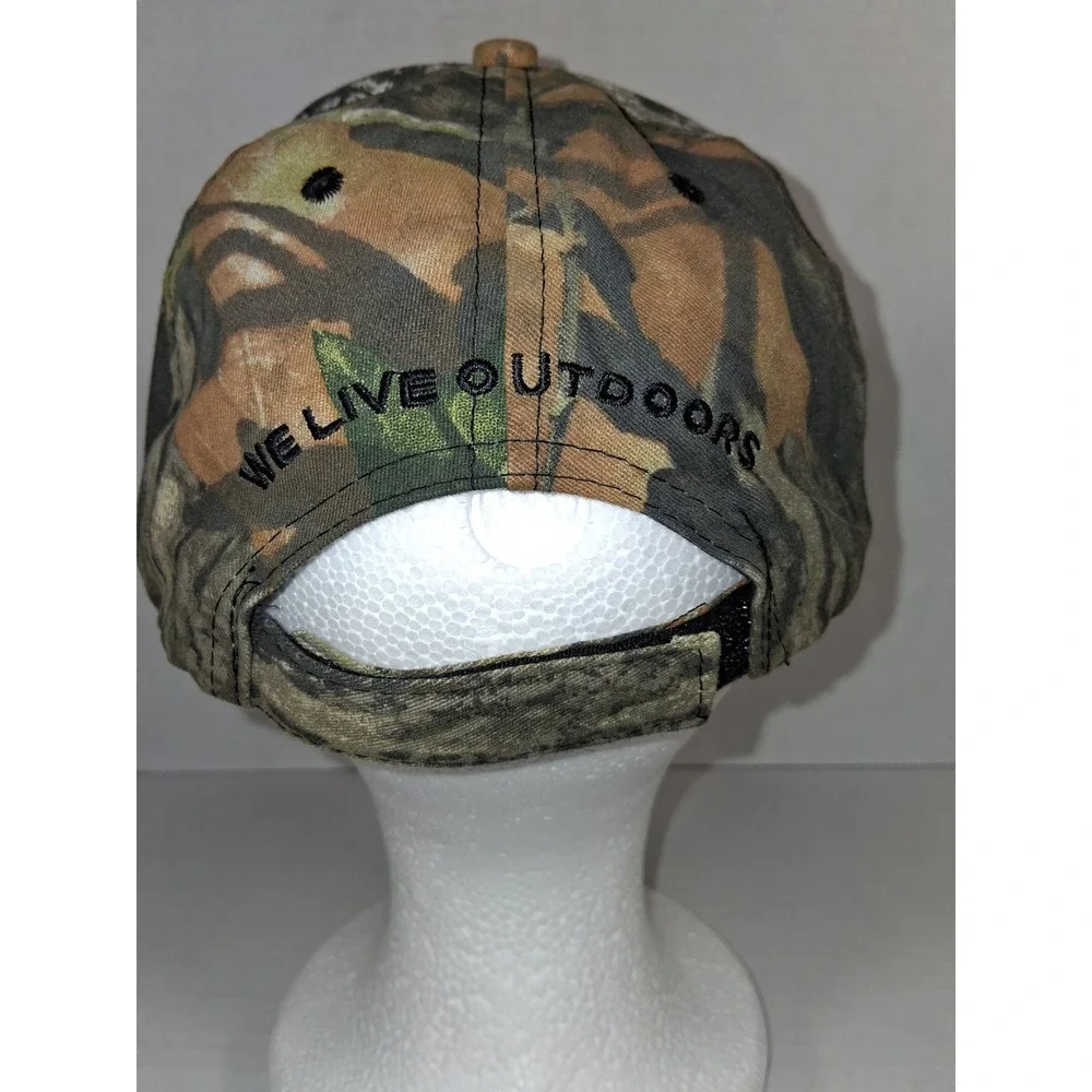 Gander Mtn. Camo Hat We Live Outdoors Hunting Fishing Outdoorsman Cap - Picture 3 of 7